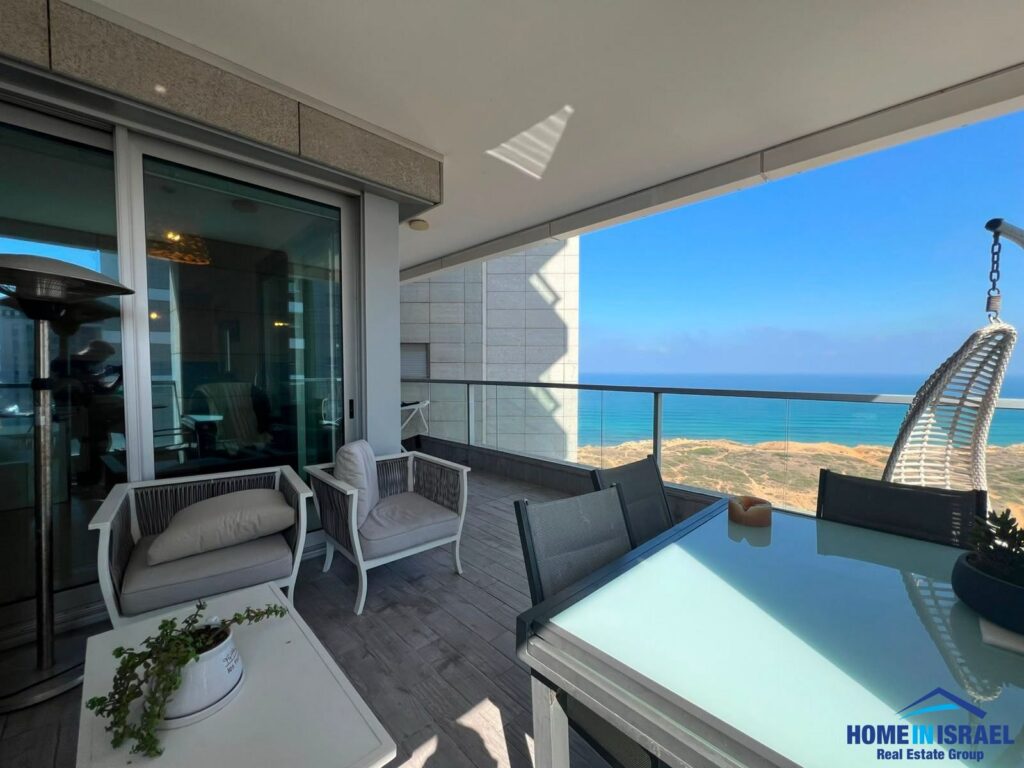 Sea view from luxury balcony in Netanya