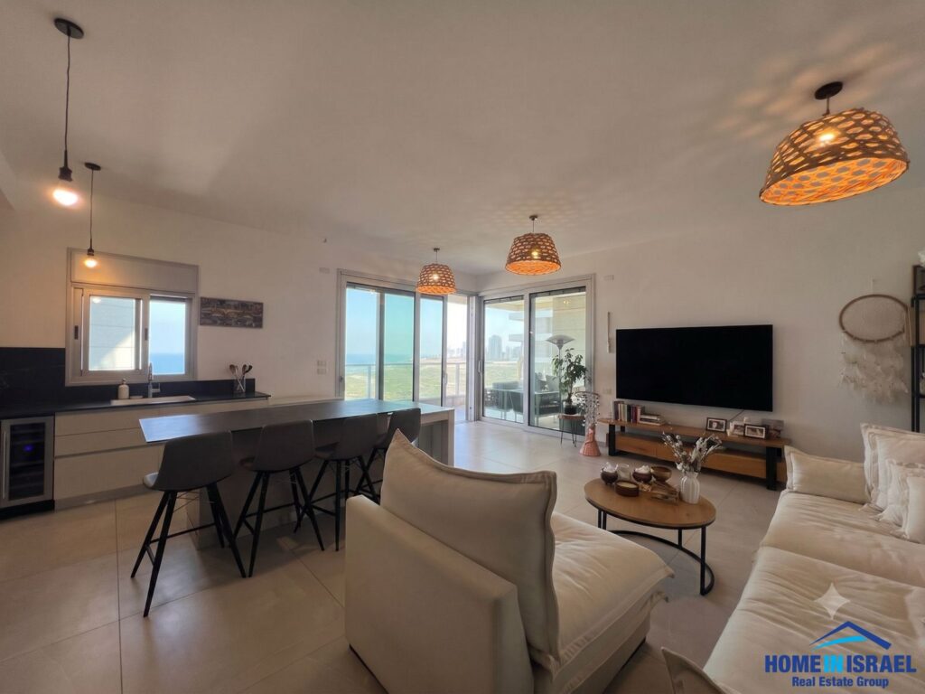 Luxury living room with porcelain granite flooring