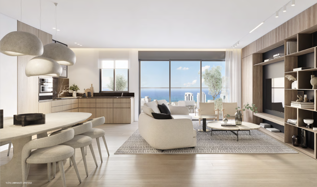 Modern high-rise luxury residential tower in Park HaYam Netanya