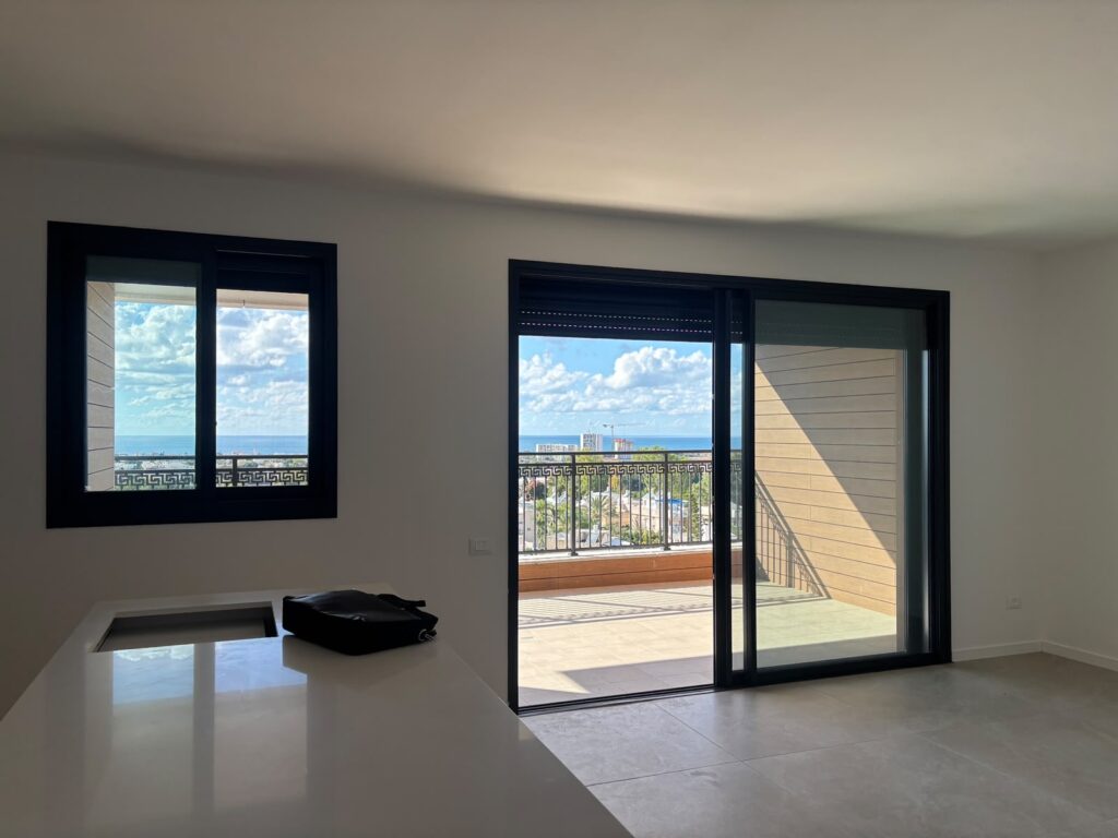 Bright and expansive living area overlooking the Mediterranean Sea in North Netanya